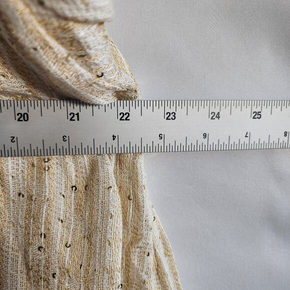 Soft Surroundings Glamour Topper SZ PL Cream Gold Sequin Lagenlook Coastal Beach - Picture 11 of 12